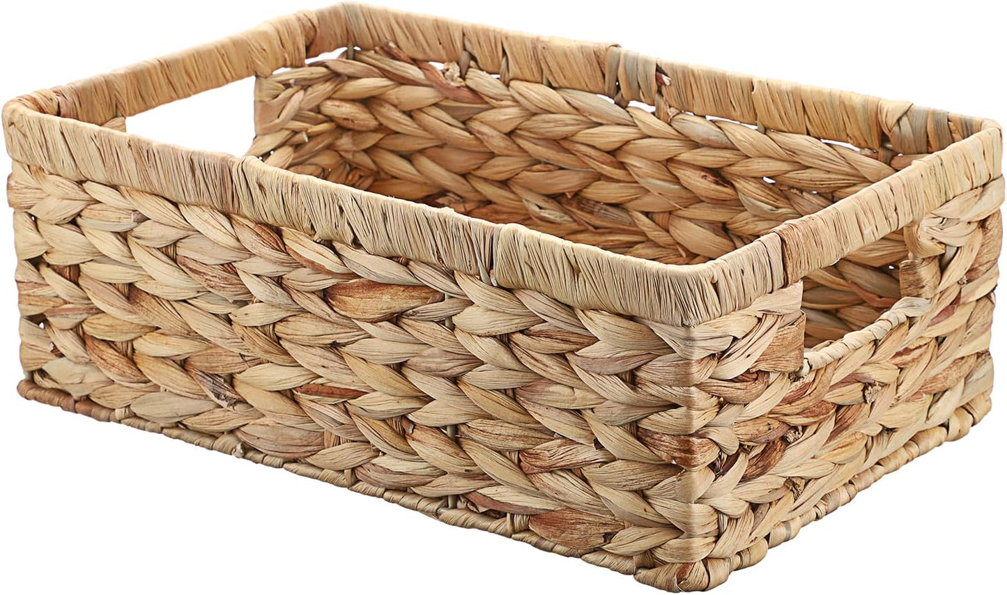 Cesta mimbre tejida a mano para dormitorio 13.8x9.3"