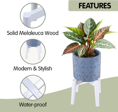 Soporte madera para plantas 7.5x9.8" interiores exteriores
