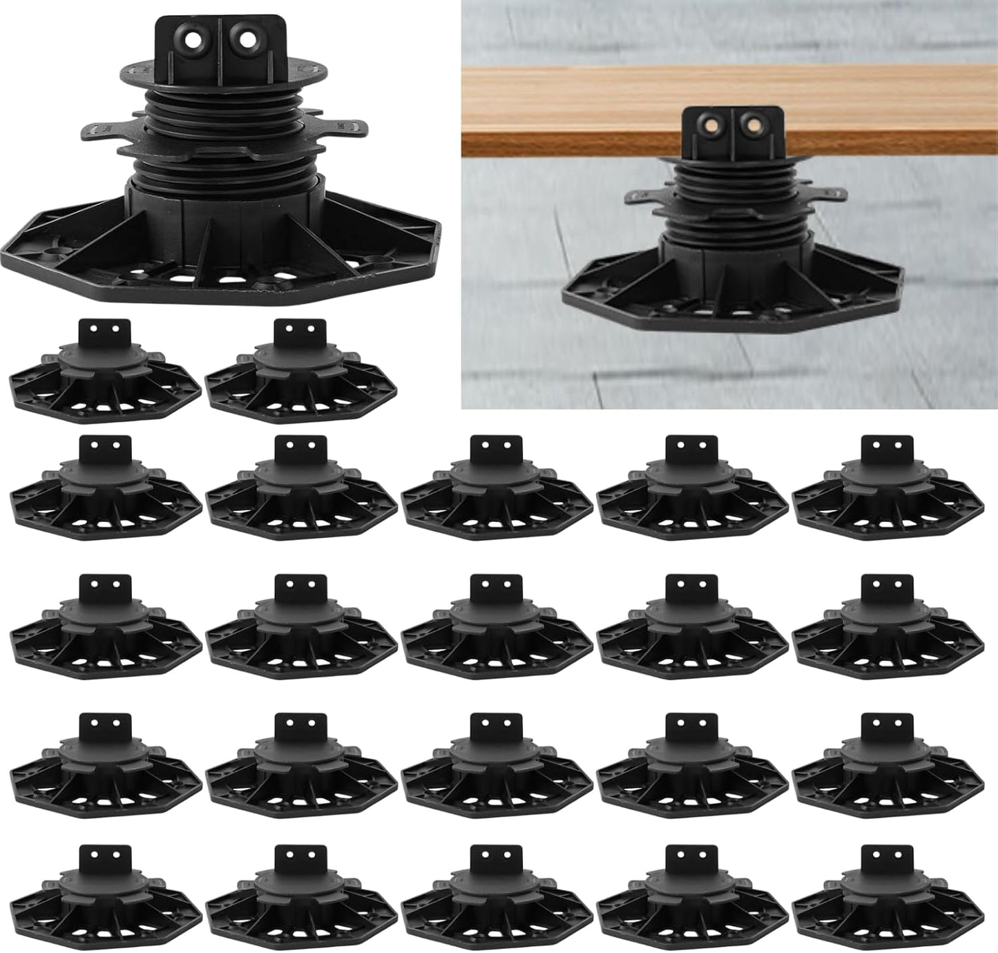 Soporte pedestal ajustable cubierta 1-3/16'' a 2-3/4'' 24