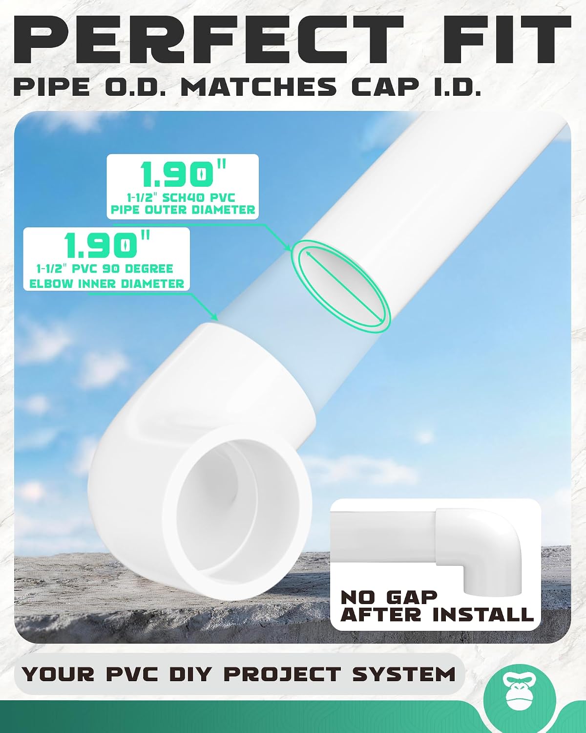 10 Pzas Conectores PVC 90° 1.9pulg SCH40 Blancos