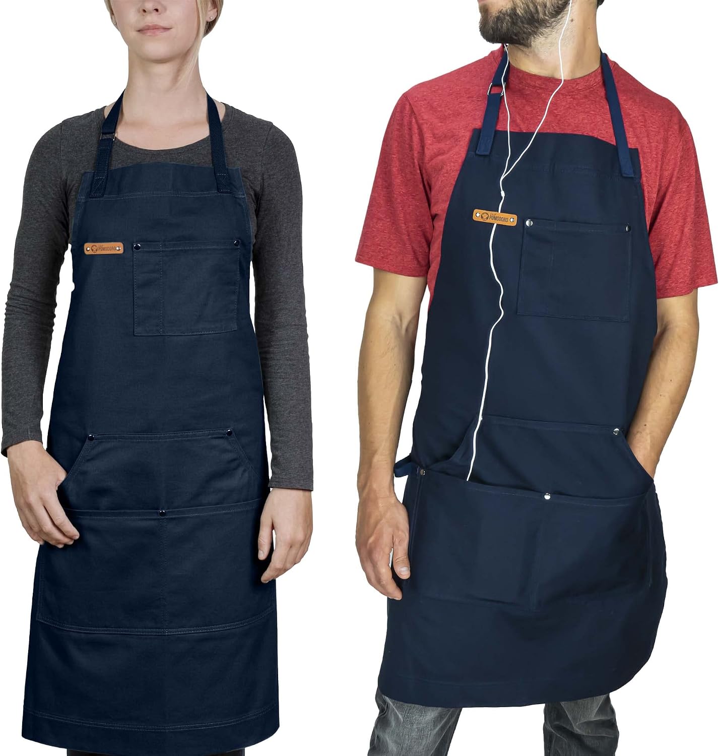 Delantal chef 100% algodón con bolsillos y ajustable