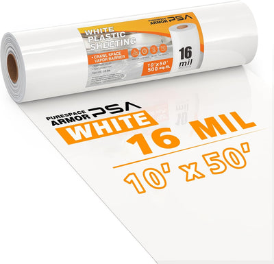 Barrera vapor 10x50pulg plástico blanco resistente