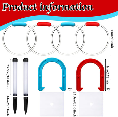 Set lanzamiento anillos LED 12 pzas rojo azul verde patio