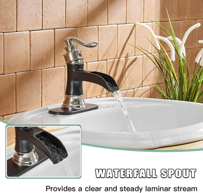 Grifo baño tipo cascada bronce níquel cepillado