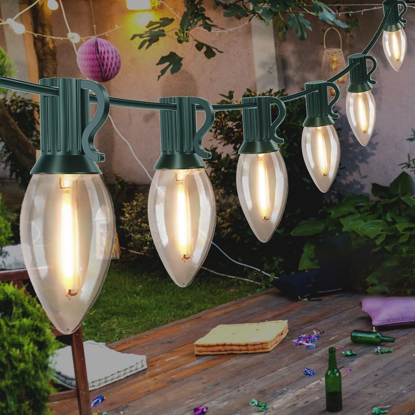 25 Pzas Bombillas LED C9 Blancas Calientes para Luces Cadena