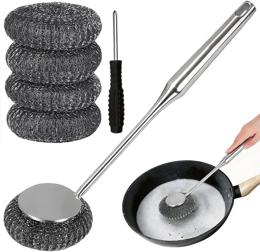 Set 6 cepillos acero inox para hierro fundido