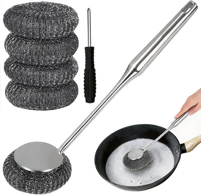 Set 6 cepillos acero inox para hierro fundido