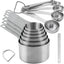 Set 6 Tazas y 7 Cucharas Medidoras Acero Inox 18/8