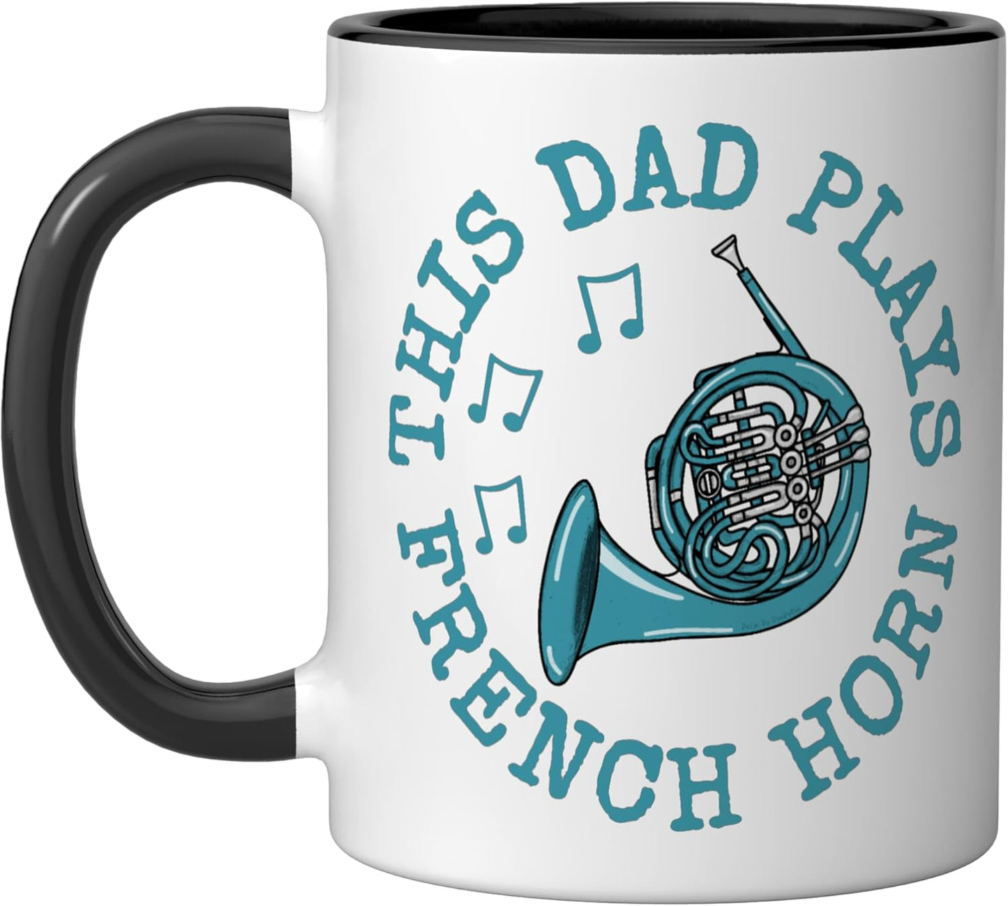 Taza Cerámica para Músico de Trompeta Negro/Blanco