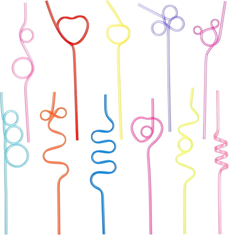 12 Pzas Popotes Reutilizables Coloridas para Fiesta