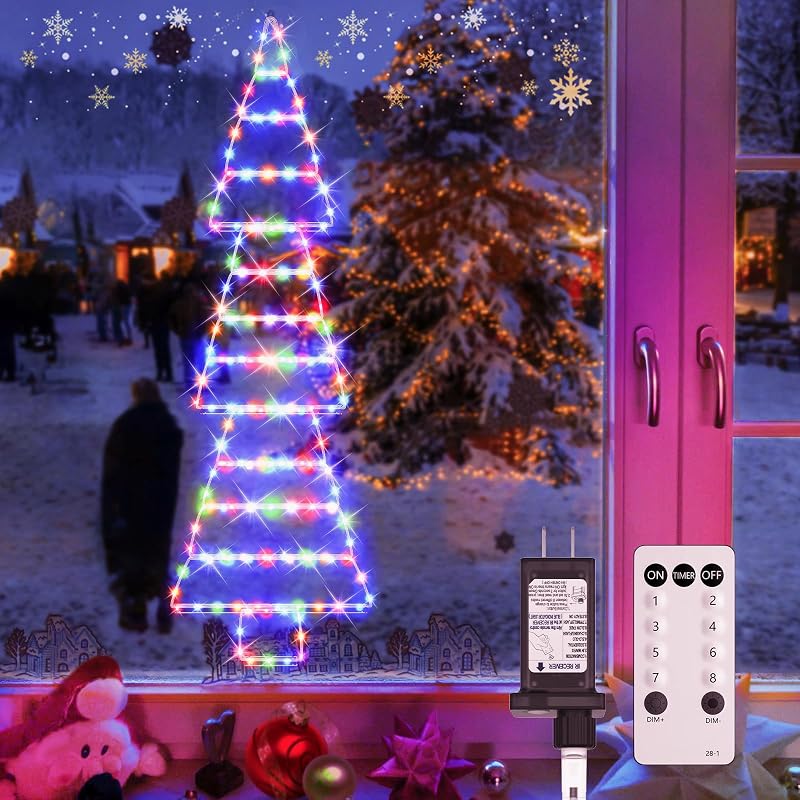 Luces LED escalera Navidad 4.6" control remoto IP65 8 modos