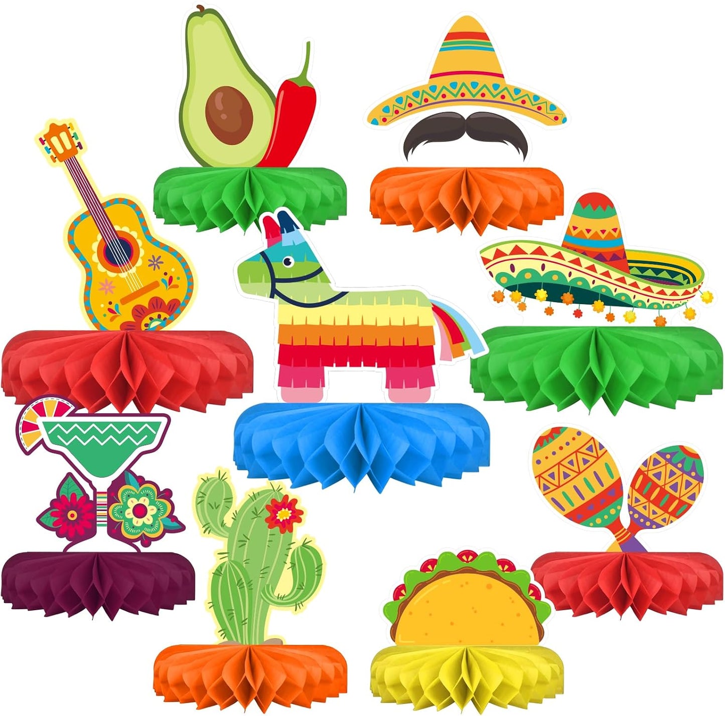 Centro mesa panal temática mexicana cinco de mayo fiestas tacos