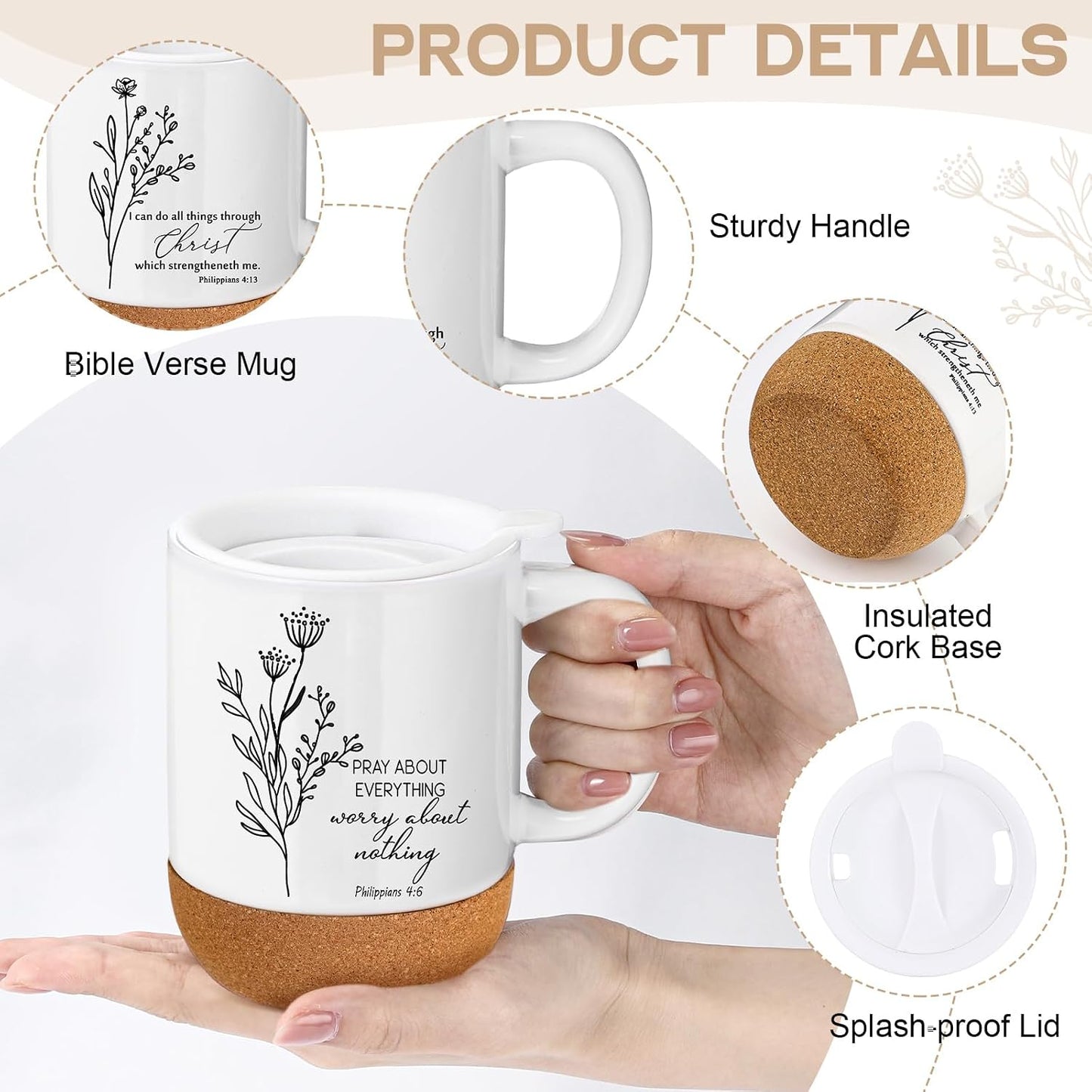 Set 12 Regalos Cristianos Día del Padre Taza Café Bolsa Maquillaje