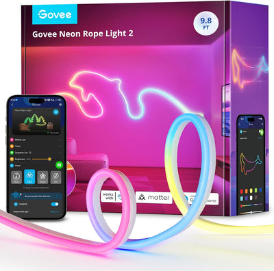 Luces neón RGBIC inteligentes para dormitorio y pared con