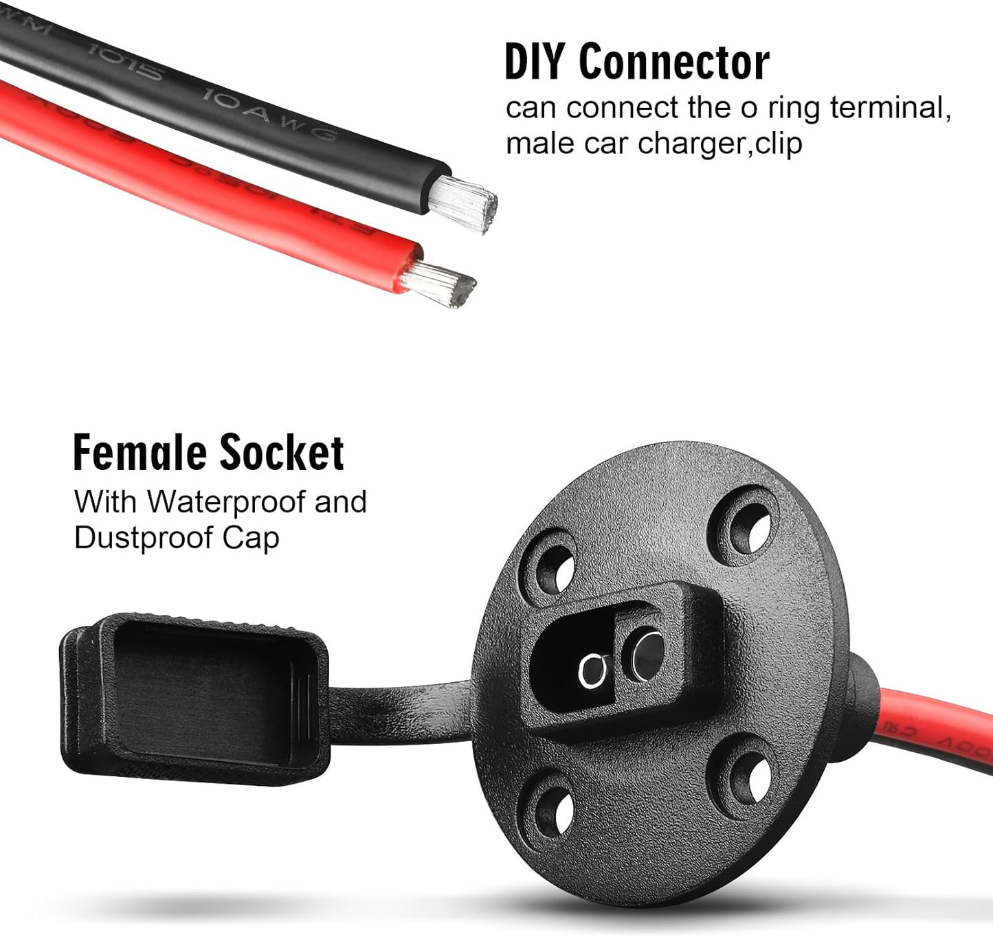 Enchufe solar SAE 10 AWG conector empotrado para panel