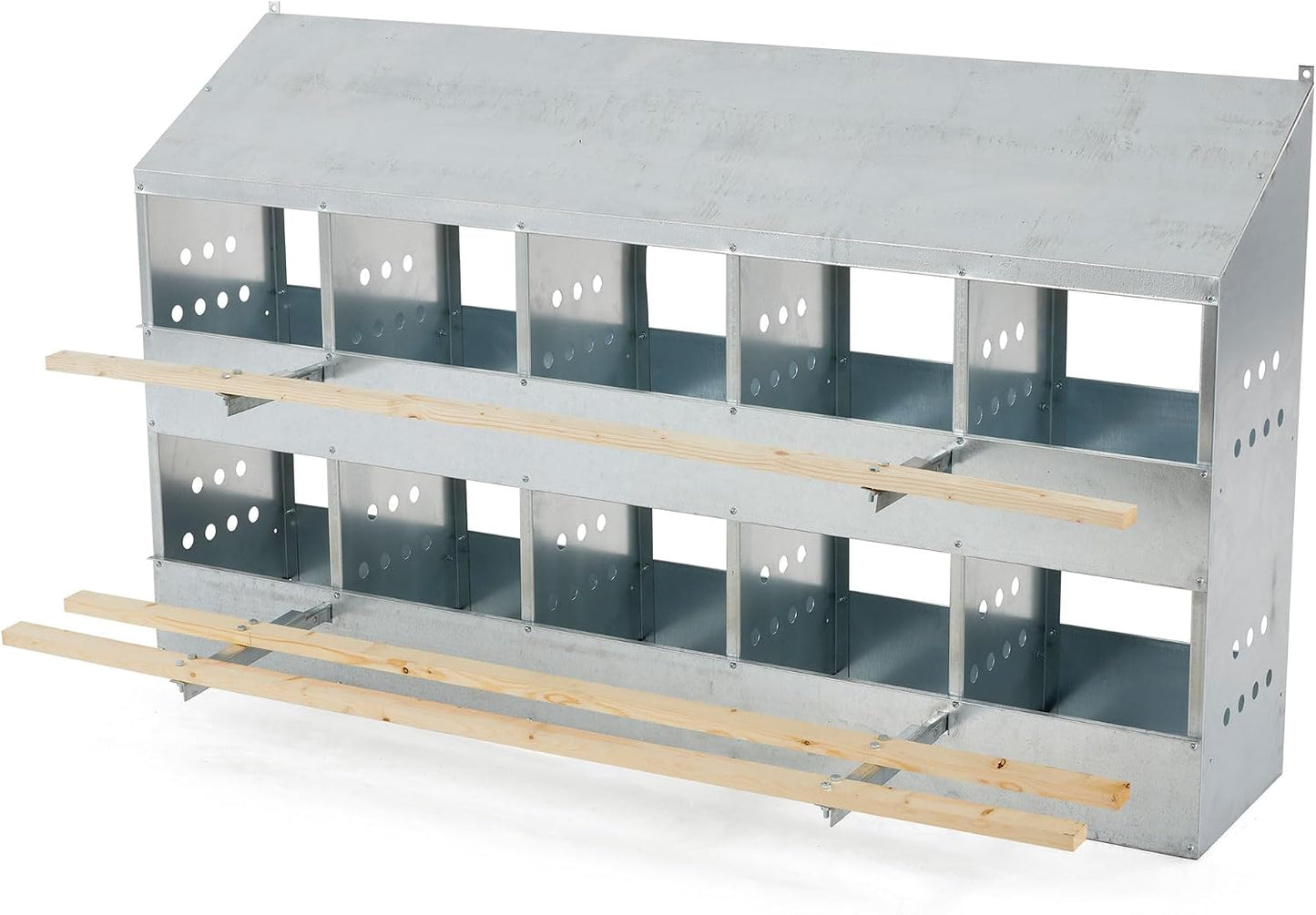 Caja anidación pollos acero galvanizado 2 niveles 50-60