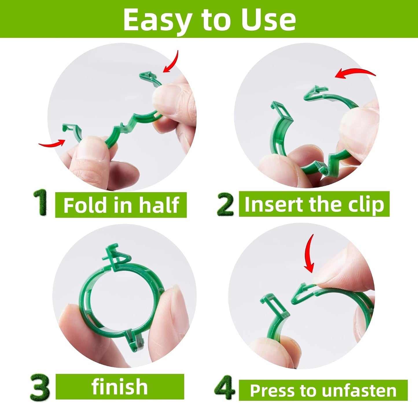 100 Pzas Clips Plástico para Plantas Trepadoras y Uvas