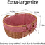 Cesta picnic mimbre asas forro extraíble rojo