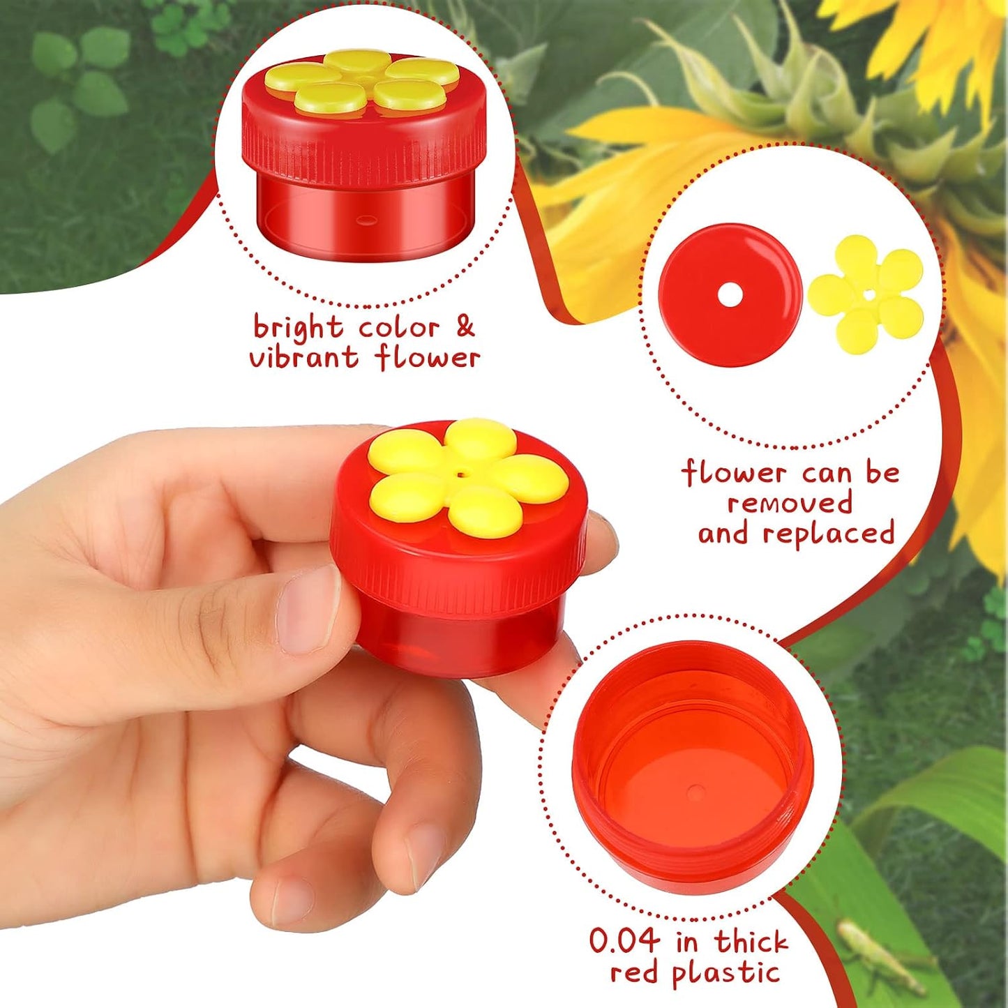 8 Comederos Colibríes Diseño Flores para Exteriores