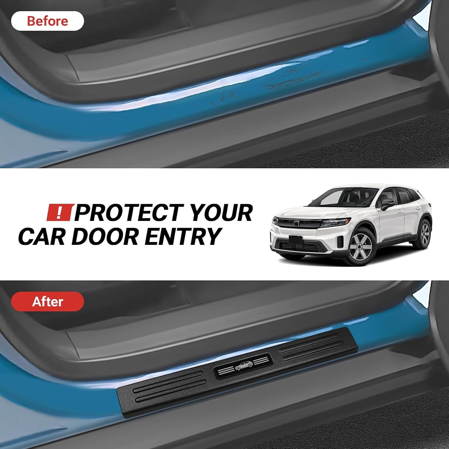 4 Protectores umbral puerta Honda Prologue plástico ABS