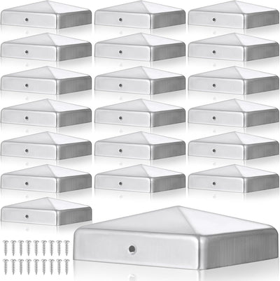 20 Tapas Galvanizadas para Postes Madera 3.5x3.5pulg