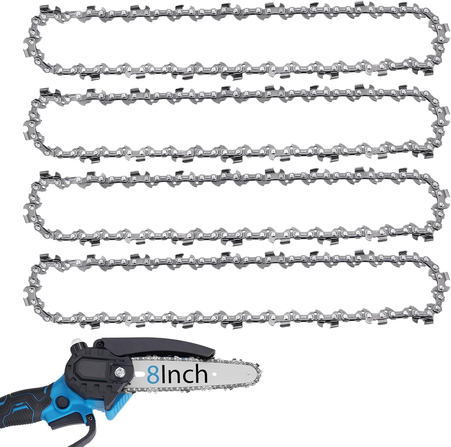 4 Cadenas Sierra Poste 8" Paso 3/8 Eslabones Chicago