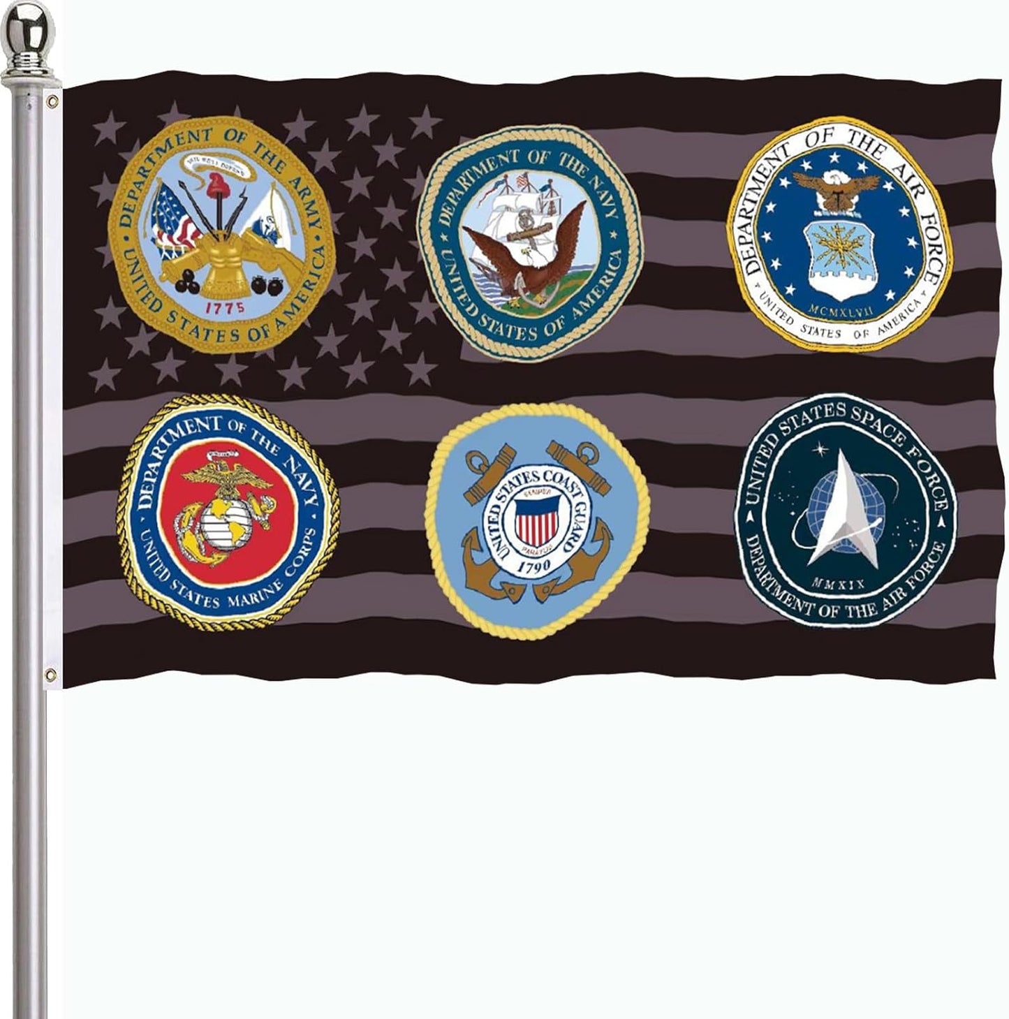 Bandera militar doble cara 3x5 poliéster latón