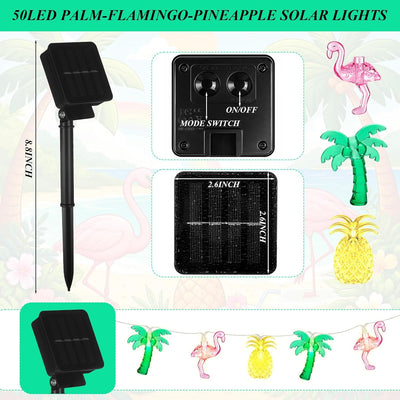 50 Luces LED Tropicales Impermeables Solar 25pulg Exteriores