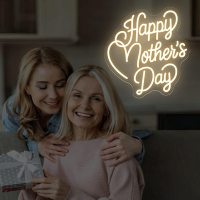 Letrero neón LED Happy Mother's Day para pared dormitorio
