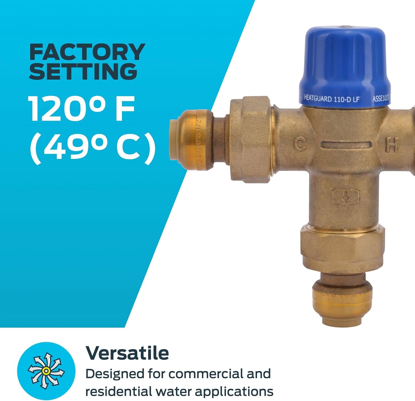 Válvula mezcladora termostática HG110-D 1/2pulg