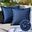 2 Almohadas Exteriores Azul Oscuro 18x18" Impermeables