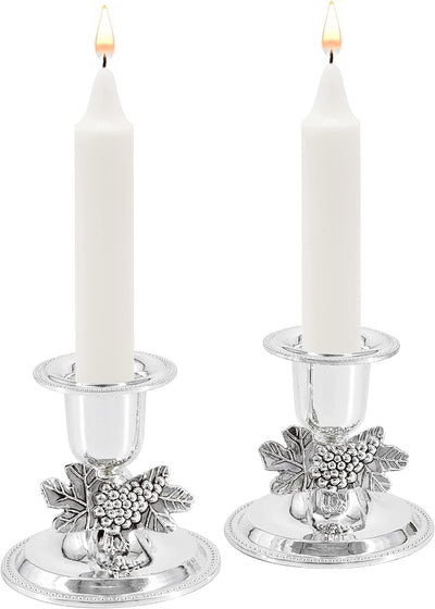 Candelabro Shabbat chapado plata set 2