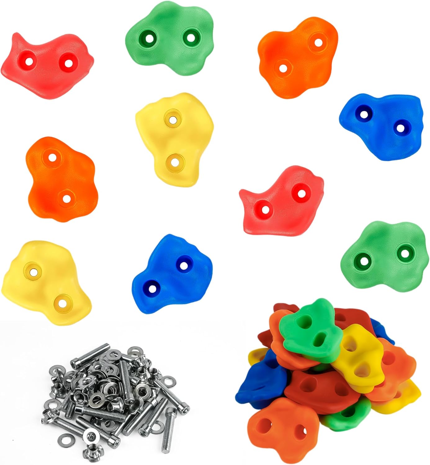 Piedras escalada infantil coloridas con hardware