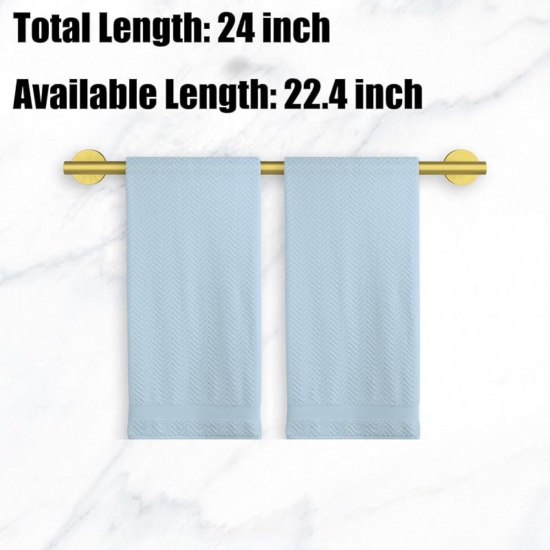 Barra toalla baño 24" acero inox SUS304 2 Pzas