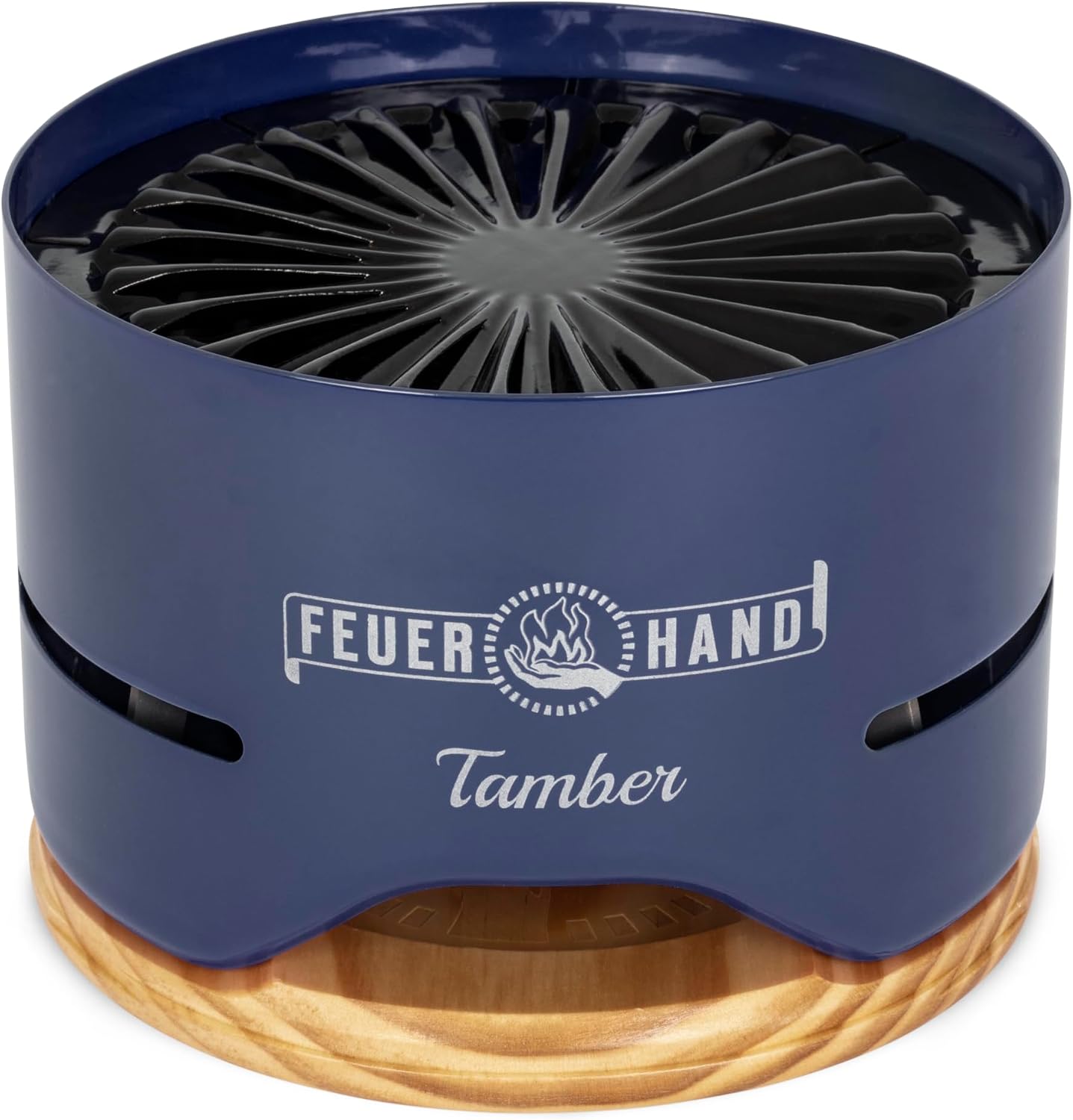 Parrilla carbón mesa acero polvo madera tapa 7.9pulg azul