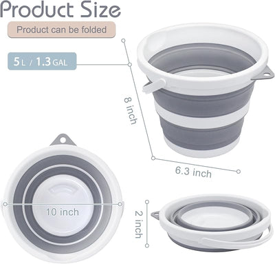2 Cubos Plegables 5L Sin BPA para Hogar y Exterior
