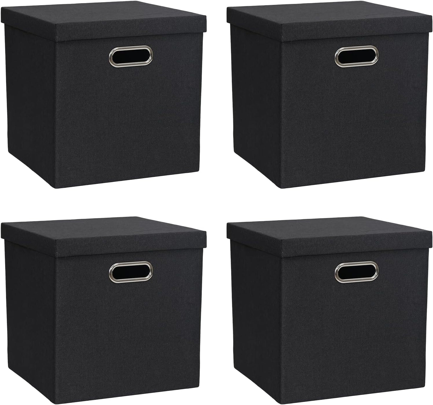Caja plegable lino con tapa para almacenar en armario