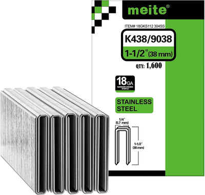 Grapas corona estrecha 1/4 pulg acero inox 304 1-1/2 pulg 1600 uds