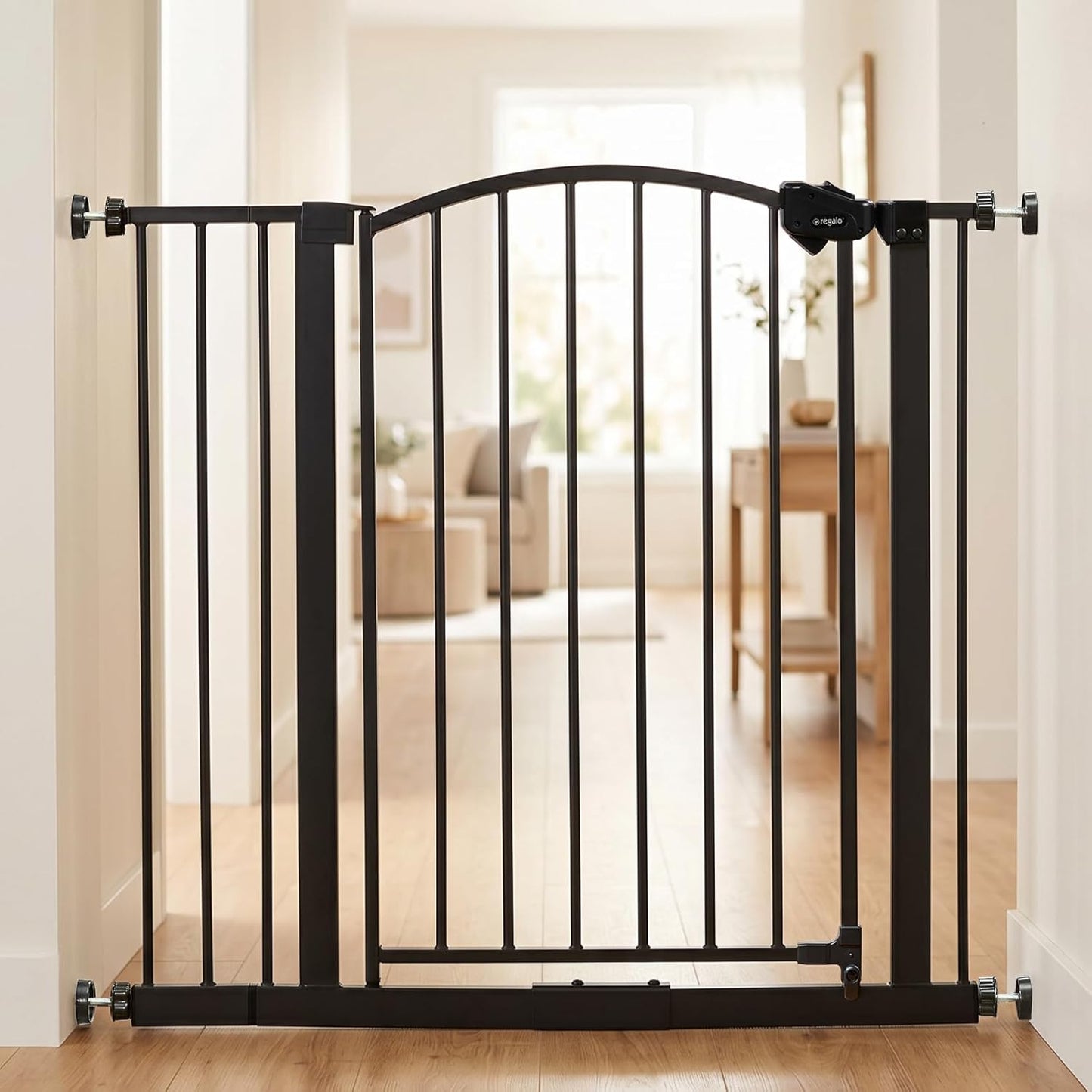 Puerta bebé 35pulg con extensión 4-12pulg y soportes