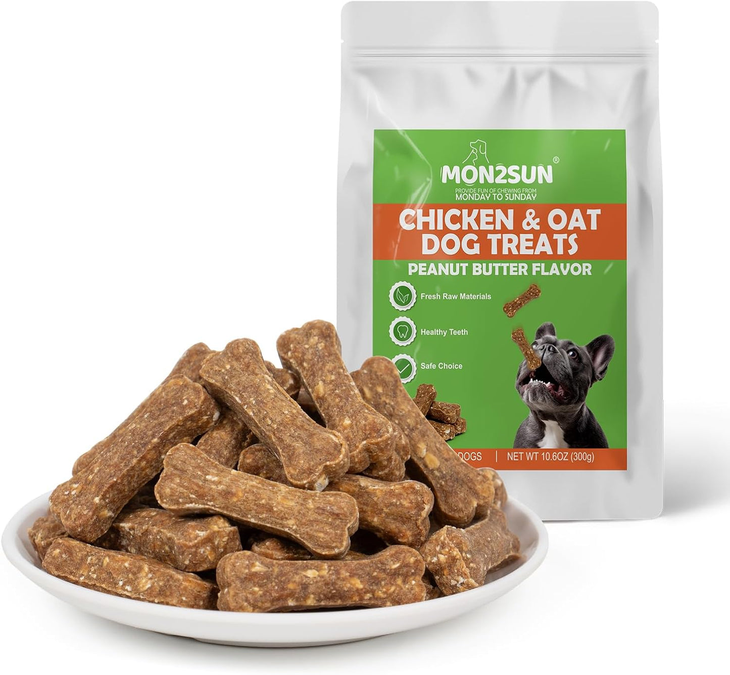 Golosinas perros pollo avena 2pulg mantequilla maní 35uds