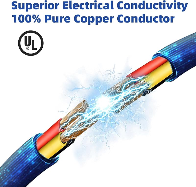 Cable eléctrico 16 AWG 3 núcleos 50 ft flexible UL2464