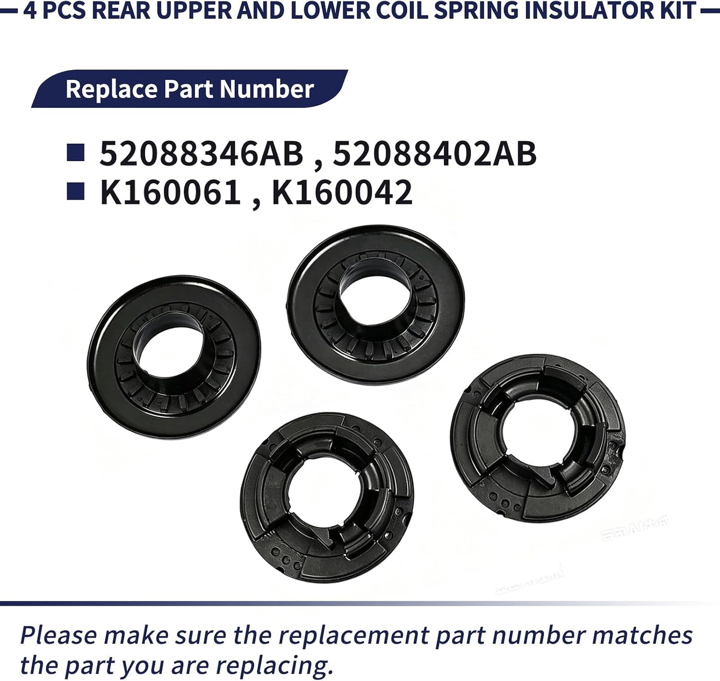 Kit 4 aisladores resortes Jeep Grand Cherokee 99-04