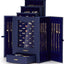 Organiz. joyas con ventanas ganchos collares anillos azul