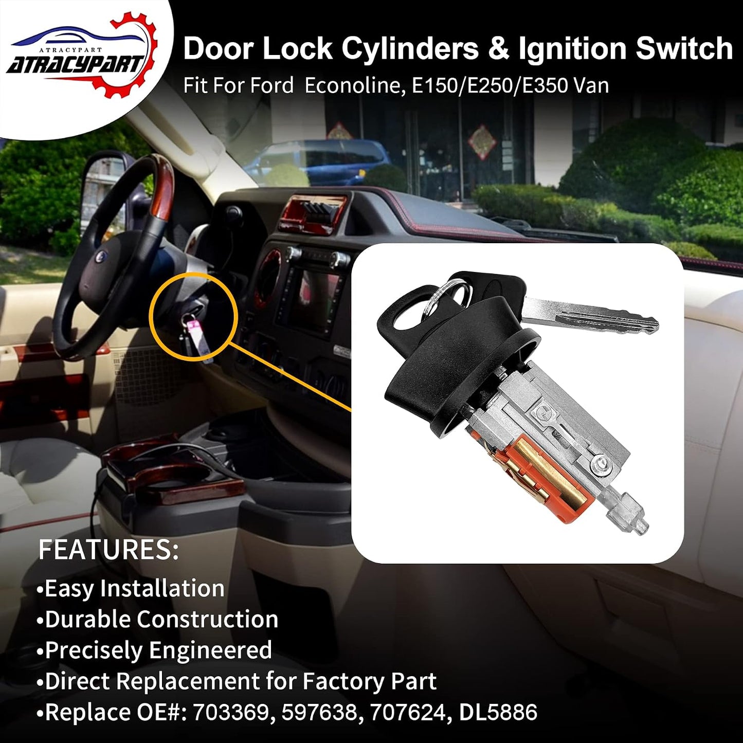 Cilindros cerradura puerta Ford Econoline