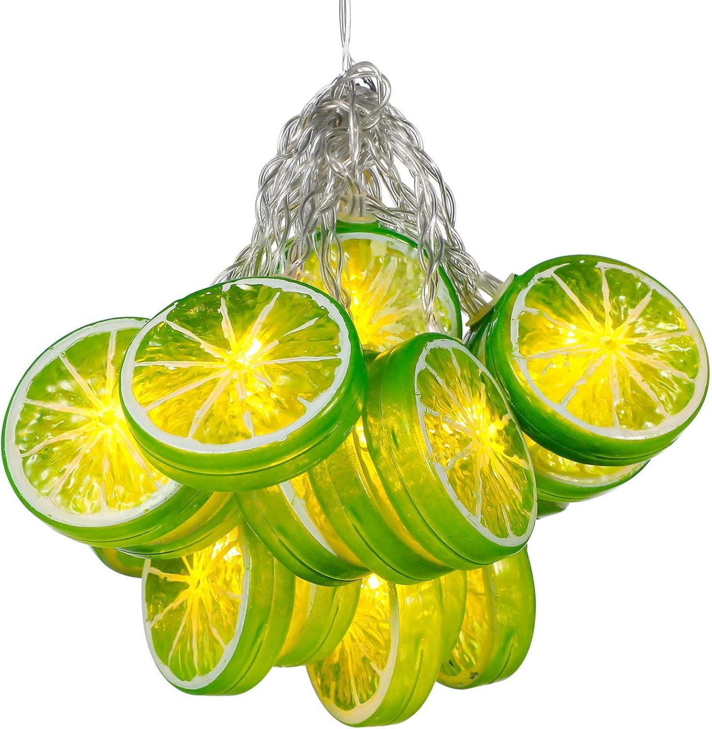 Tira luces lima LED 20 bombillas para patio y valla