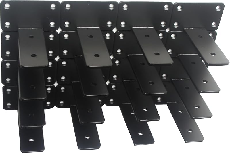 16 Soportes estante en L negros 4" hierro rústico