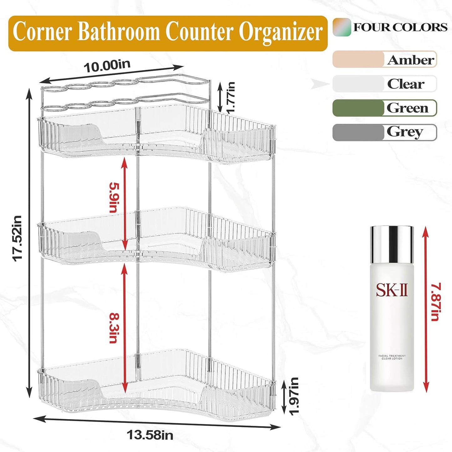 Organiz. esquinero 3 niveles baño cocina