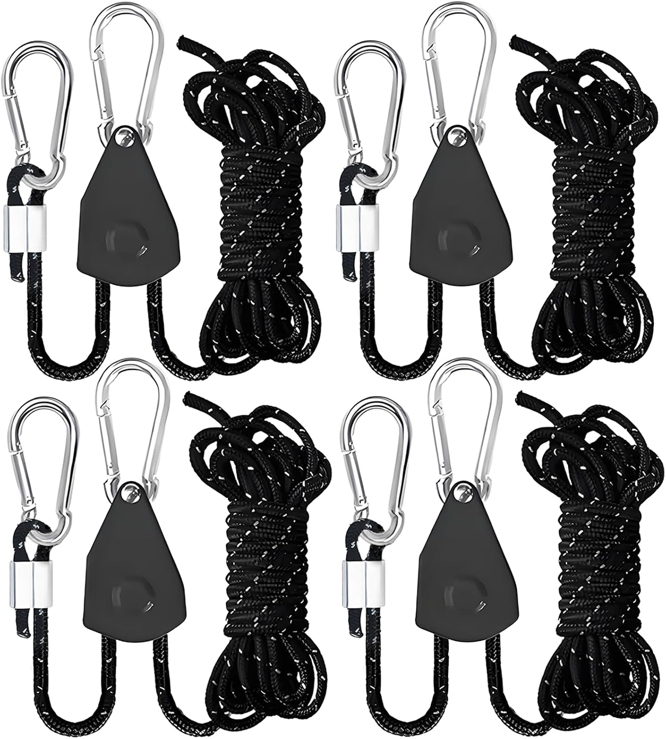 Cuerda campamento ajustable 1/8" con polea y colgador