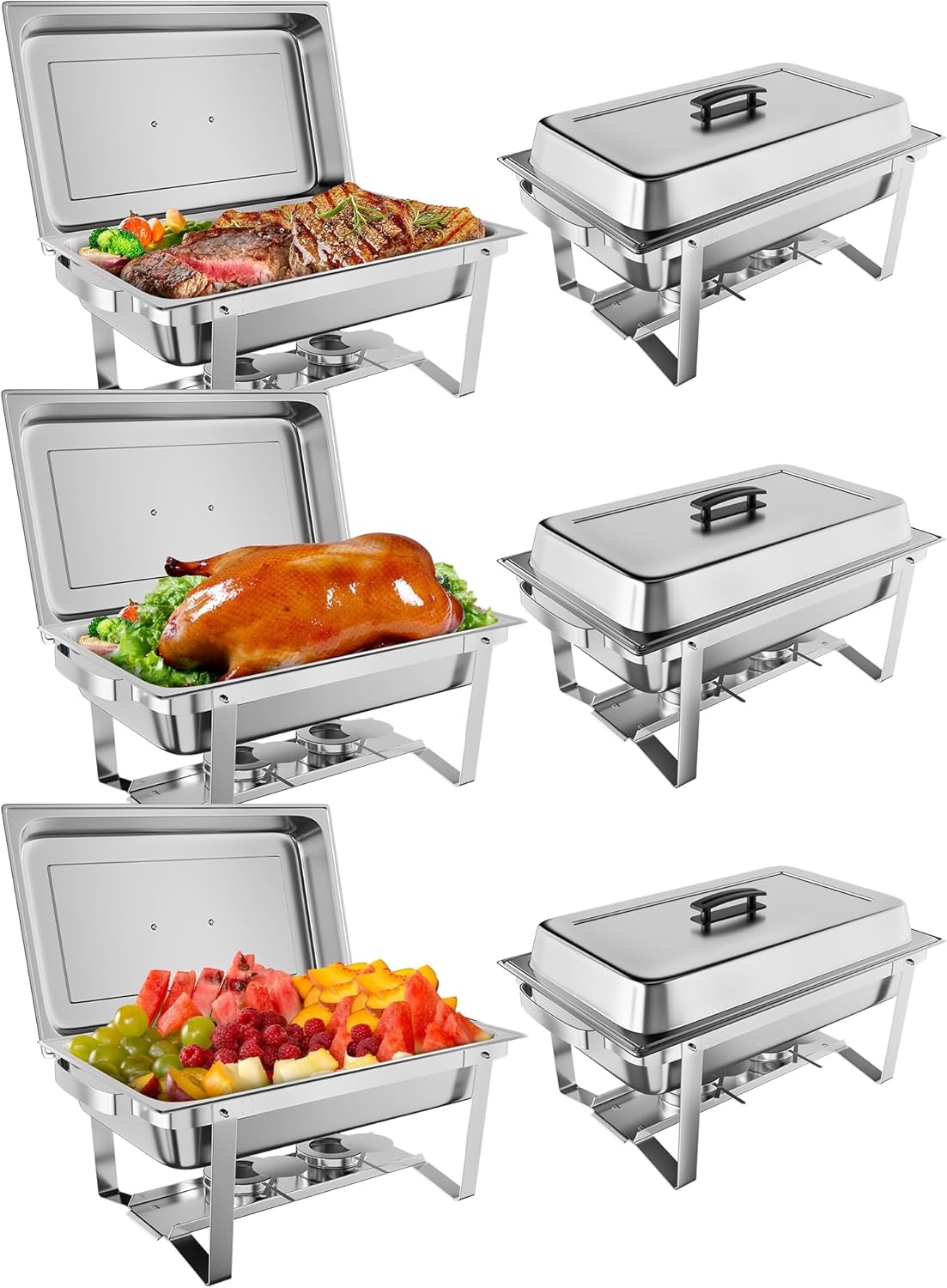 2 Pzas Calentador Alimentos Acero Inox 8qt NSF Certificado