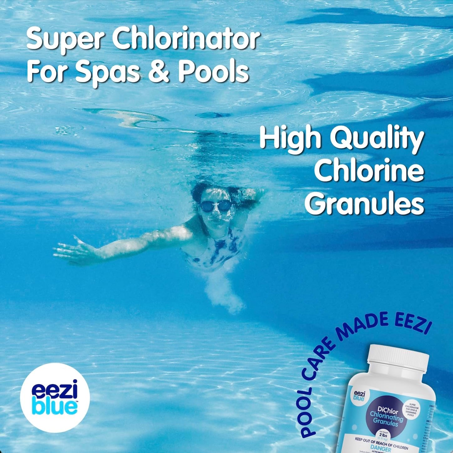 Gránulos cloro piscina 56% estabilizado 2 libras